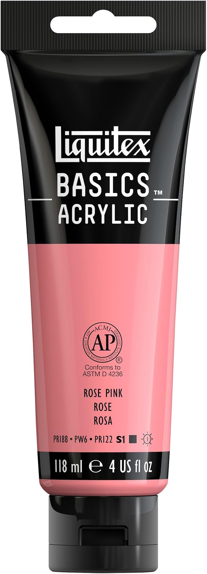 Liquitex BASICS Acrylic Paint, 118ml Tube, Rose Pink by Liquitex