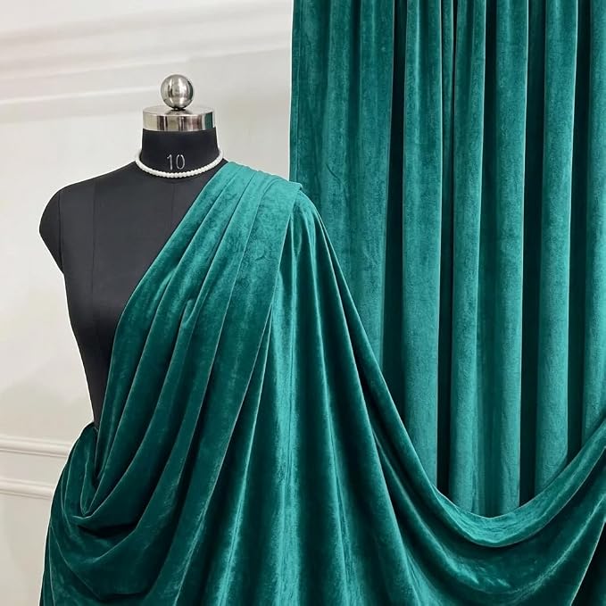 Teal Royal Velvet Fabric by The Yard, Wedding Decor, Fashion & Crafts I by VALENTINATEXTILEINC