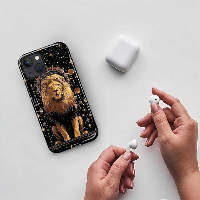 ZHEGAILIAN Case for iPhone 13 14, Galaxy Lion Gold Durable Shockproof Silicone - Image 3
