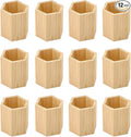 Cregugua 12 Pieces 4 Inch Wooden Pen Holder Hexagon shaped Unfinished Wood by Cregugua