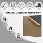 KINLINK 12x12 Plexiglass Sheets 1/8 inch Thick - 3mm Black Transparent Cast - Image 3