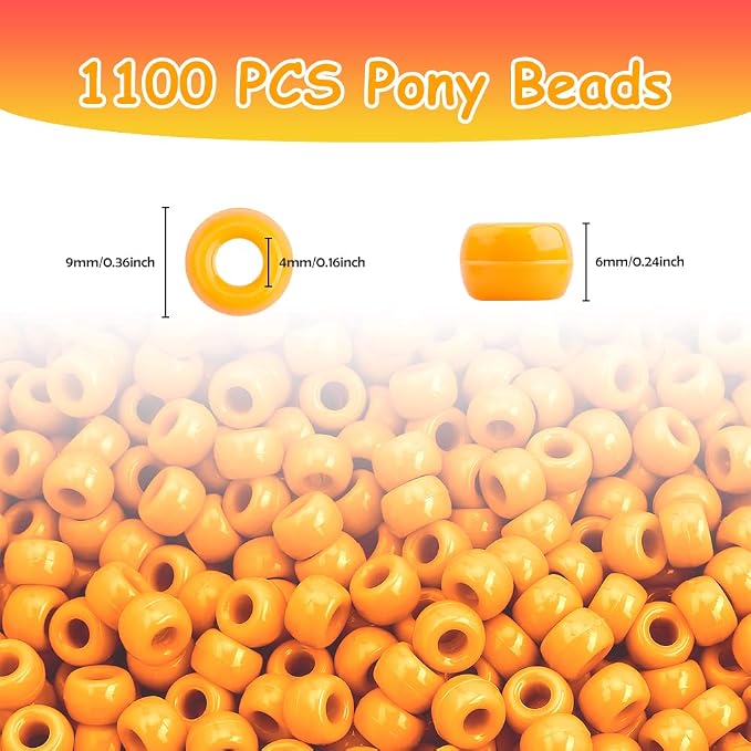 Pony 1100 Pcs Beads for Jewelry & Bracelets Making, Hair & Braids for Girls - Image 2