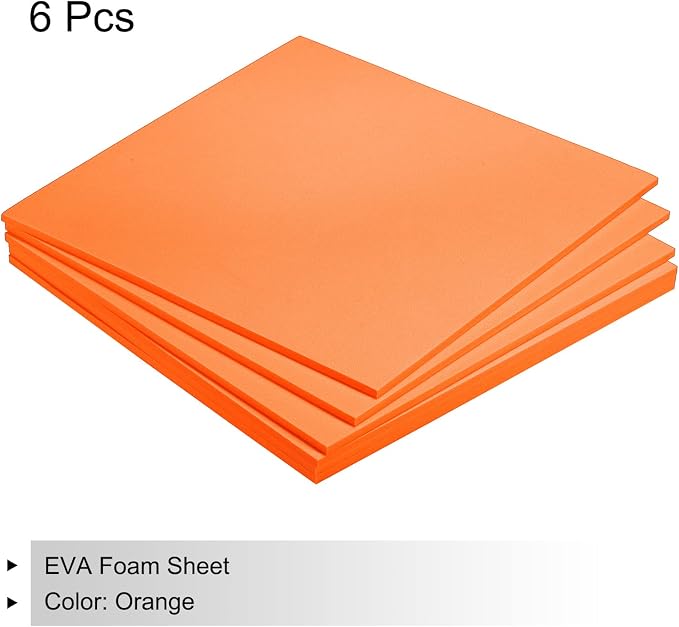 MECCANIXITY EVA Foam Sheets Orange 9.8 Inch x 9.8 Inch 5mm Thick Crafts Foam - Image 3