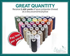 BlesSew Polyester Sewing Thread Set, 36 Sewing Machine Thread Spools, 150 Yards - Image 5