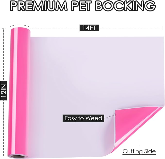 TORC Pink Permanent Vinyl 12" x 14 FT Glossy Pink Adhesive Vinyl Roll Compatible - Image 2
