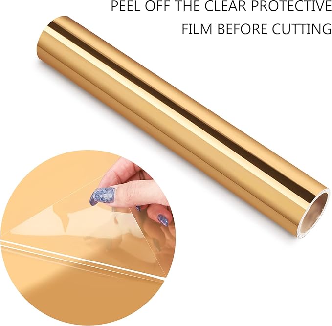 TECKWRAP Light Gold Chrome Vinyl Permanent Chrome Gold Adhesive Vinyl Roll - Image 2