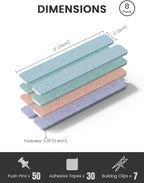 Fluxynara Cork Board Alternative Felt Strip Board 8-Pack 13"x2", Office Pin - Image 2