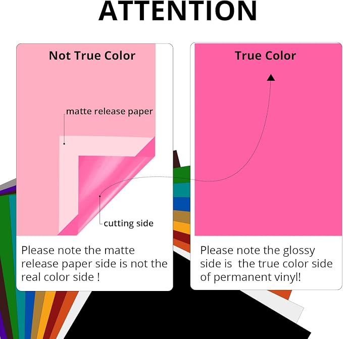 HTVRONT Glossy Pink Permanent Vinyl 12 Pack 12x12 Compatible - Image 2