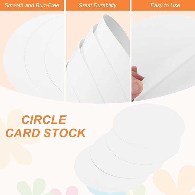 MECCANIXITY 24 Pcs Circle Card Stock, 3.1 Inch Round Cutouts Paper Thick - Image 3