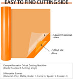 HTVRONT Orange Permanent Vinyl, Glossy Adhesive Vinyl Roll | - Image 5