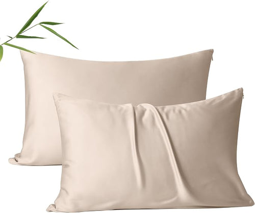 2 Pack Cooling Pillow Cases, Viscose Derived from Bamboo Pillow Protectors by ShunjieHome