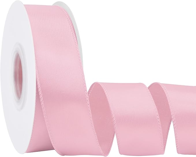 Lt Pink 1.5 Inch 25 Yards Satin Wired Ribbon Easter Ribbons by Simplegoal