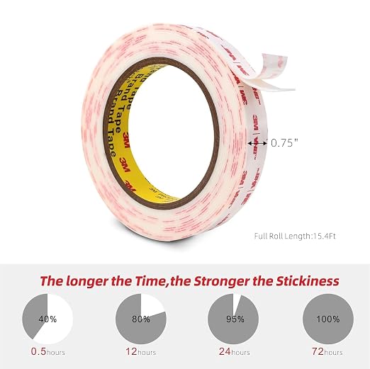 3M Double Sided Tape 3/4''x15.4Ft 2 Pack | 4930 Mounting Tape 0.025in Thick - Image 2