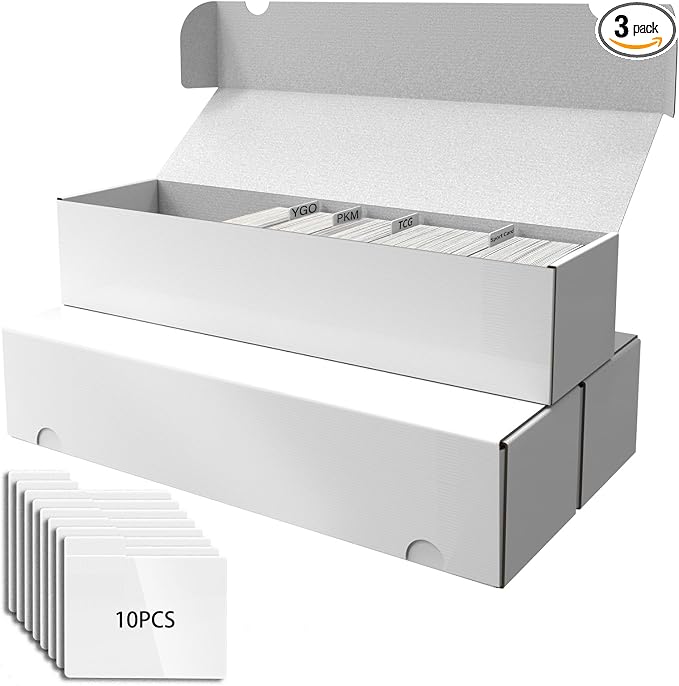 Card Box for Trading Cards, 14 Inch Laminated Card Storage Box by XRACV