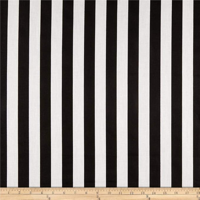 Richland Textiles 1 in. Stripe Black/White Fabric By The Yard by Richlin+Fabrics