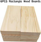 6PCS Rectangle Wood Boards Unfinished Wood Blocks - Image 2