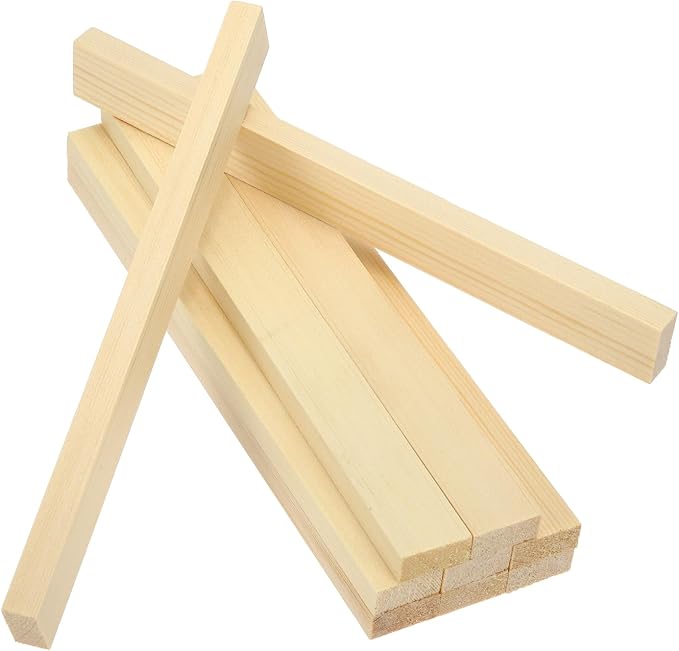 MECCANIXITY 10Pcs Wood Strips Slats, 11/32" x 7/8" x 8" Thin Wood Sticks Flat by MECCANIXITY