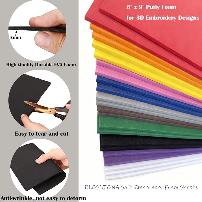 BLOSSIONA 24pcs 3mm Embroidery Foam - Image 2