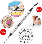 TRANSON 8 Pack Black Brush and Fine Dual-tip Acrylic Paint Marker - Image 3