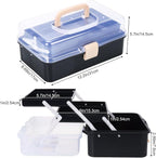 Craft Organizers, Tackle Box 3-Layer Portable Folding Toolbox, Plastic Tool Box - Image 2