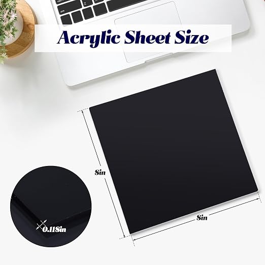 Macarrie 12 Pcs Colored Acrylic Sheets 1/8 Inch Thick Translucent Colored - Image 2