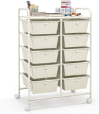 Giantex 10 Drawers Rolling Cart, Classroom Organizers, Storage Cart by Giantex