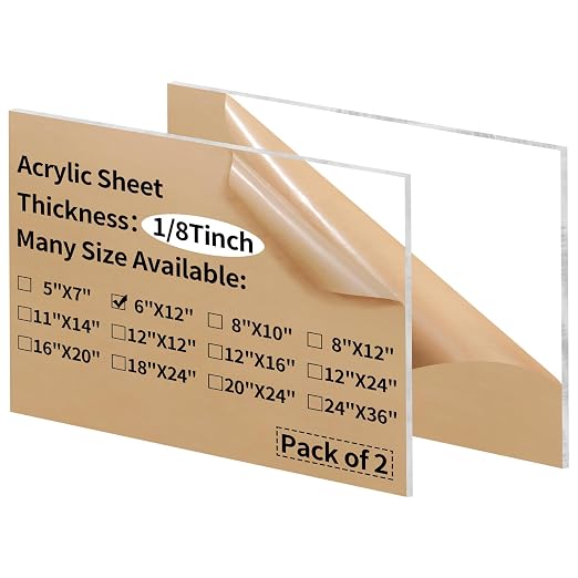6 x 12 inch Clear Acrylic Sheets 1/8 inch Thick by gdhwcxl