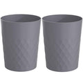 1.8 Gallon Small Trash Can 2 Pack Bathroom Garbage Can Waste Basket Recycling Bin for Dorms Bedrooms Offices Kitchens, Grey