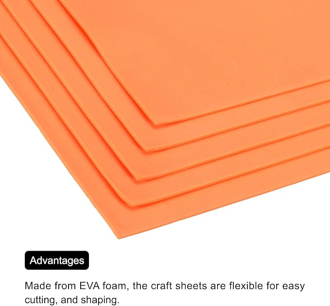 MECCANIXITY EVA Foam Sheets Orange 35.4 Inch x 19.7 Inch 2mm Thick Crafts Foam - Image 5