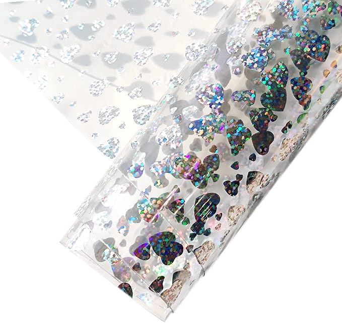 HYANG Transparent Love PVC Super Clear Holographic Vinyl Faux Leather Sheets 1 by HYANGHAVEPUPVCALLLEATHER
