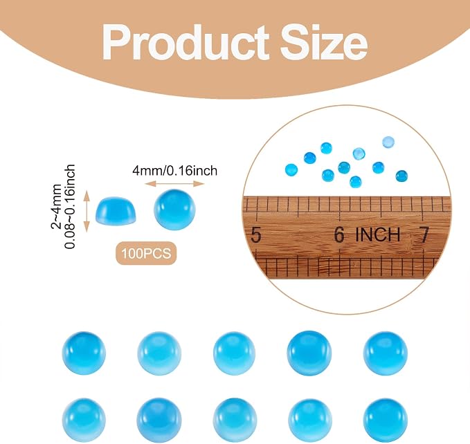 FASHEWELRY 100Pcs Natural Agate Cabochons Flat Back Gemstone Cabochons 4mm Half - Image 6