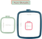 ZOCONE 3Pcs 3 Size Square Embroidery Hoops, ABS Plastic Embroidery Hoops Cross - Image 2