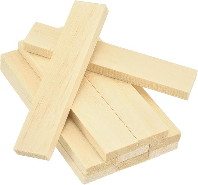MECCANIXITY 10Pcs Wood Strips Slats, 9/32" x 7/8" x 4" Thin Wood Sticks Flat by MECCANIXITY