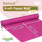 PerkHomy Rose Red Kraft Paper Roll 17.5" x 960" - Image 2
