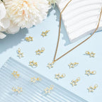 Beebeecraft 1 Box 40Pcs Golden Star Charms Bulk Real 18K Gold Plated Brass - Image 4