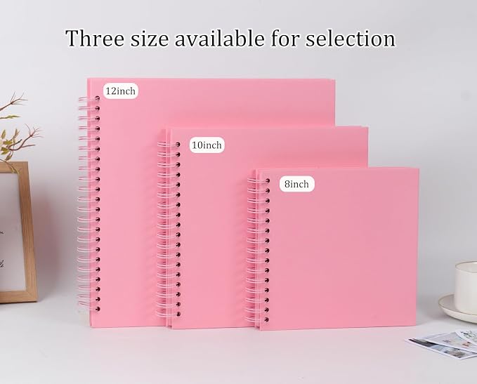 RECUTMS 8x8 Scrapbook DIY Photo Album 60 Pages Kraft Paper Memory Book Pink | - Image 6