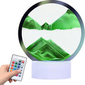 rysnwsu Moving Sand Art Picture Round Glass 3D Deep Sea Sandscape in Motion by rysnwsu