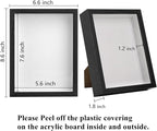 Hacaroa Set of 4 Shadow Box Picture Frame, 8 x 6 Inches Wood Frame Memory - Image 2