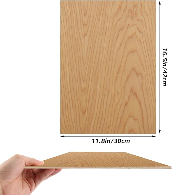 6Pcs 16 x 12 x 1/8 Inch Cherry Plywood Sheets Cherry Unfinished Plywood Sheet - Image 2