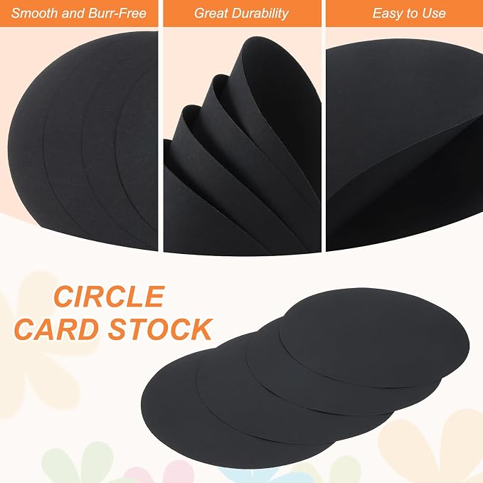 MECCANIXITY 24 Pcs Circle Card Stock, 9.8 Inch Round Cutouts Paper Thick - Image 3