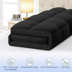 ELEMUSE California King Black Cooling Bamboo Viscose Mattress Topper - Image 2