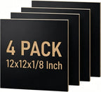 4 Pack Black Basswood Sheets for Crafts, DIY Ornaments & Architectural Models by Creatorally