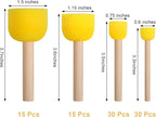 vivinin 90 Pcs Round Sponges Brush Set, Round Sponge Brushes - Image 2
