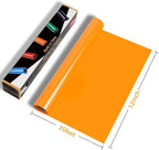 RENLITONG Glossy Yellow Orange HTV Vinyl 12" x 35ft Roll - Image 2