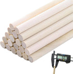 Yaliuliu 1/4 x 17.7 Inch 20PCS Wood Dowel Rods, Round Solid Wooden Dowels Craft by Yaliuliu
