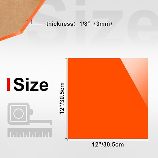 KINLINK 12x12 Plexiglass Sheets 1/8 inch Thick - 3mm Colored Cast Acrylic Sheet - Image 2