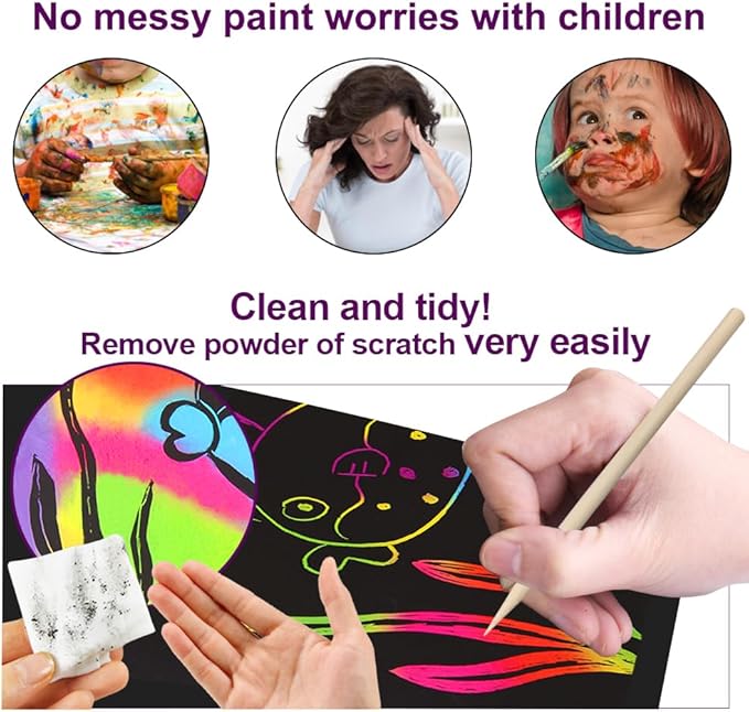 FUNNYB&G Rainbow Scratch Paper Art - Image 7