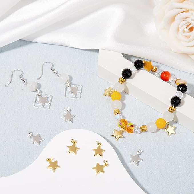 Beebeecraft 1 Box 20Pcs Star Charms 18K Gold&925 Sterling Silver Plated - Image 4