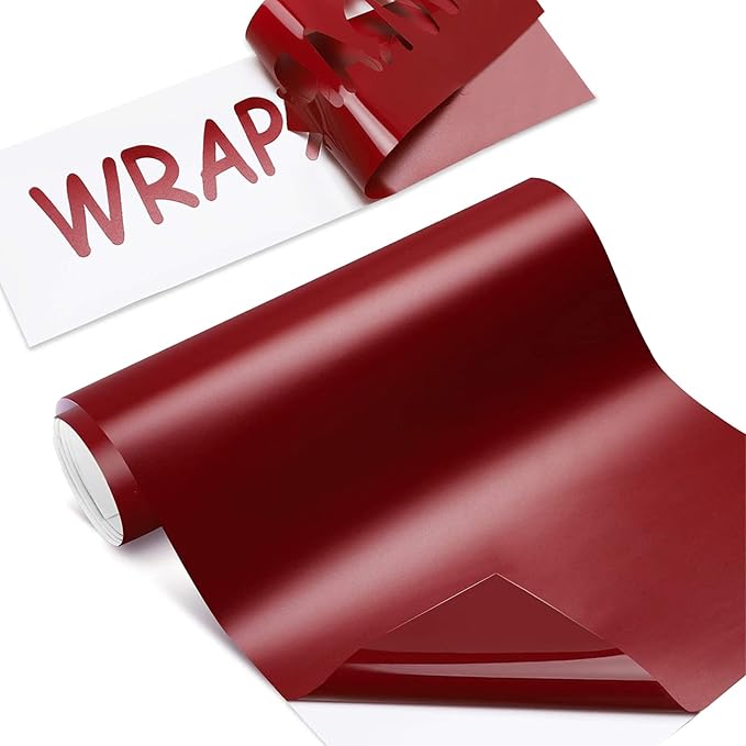 WRAPXPERT Matte Craft Vinyl Roll 12" x10ft Maroon Vinyl Permanent Adhesive - Image 7