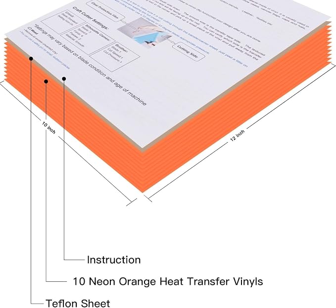 JANDJPACKAGING Neon Orange Heat Transfer Vinyl, HTV - Image 6